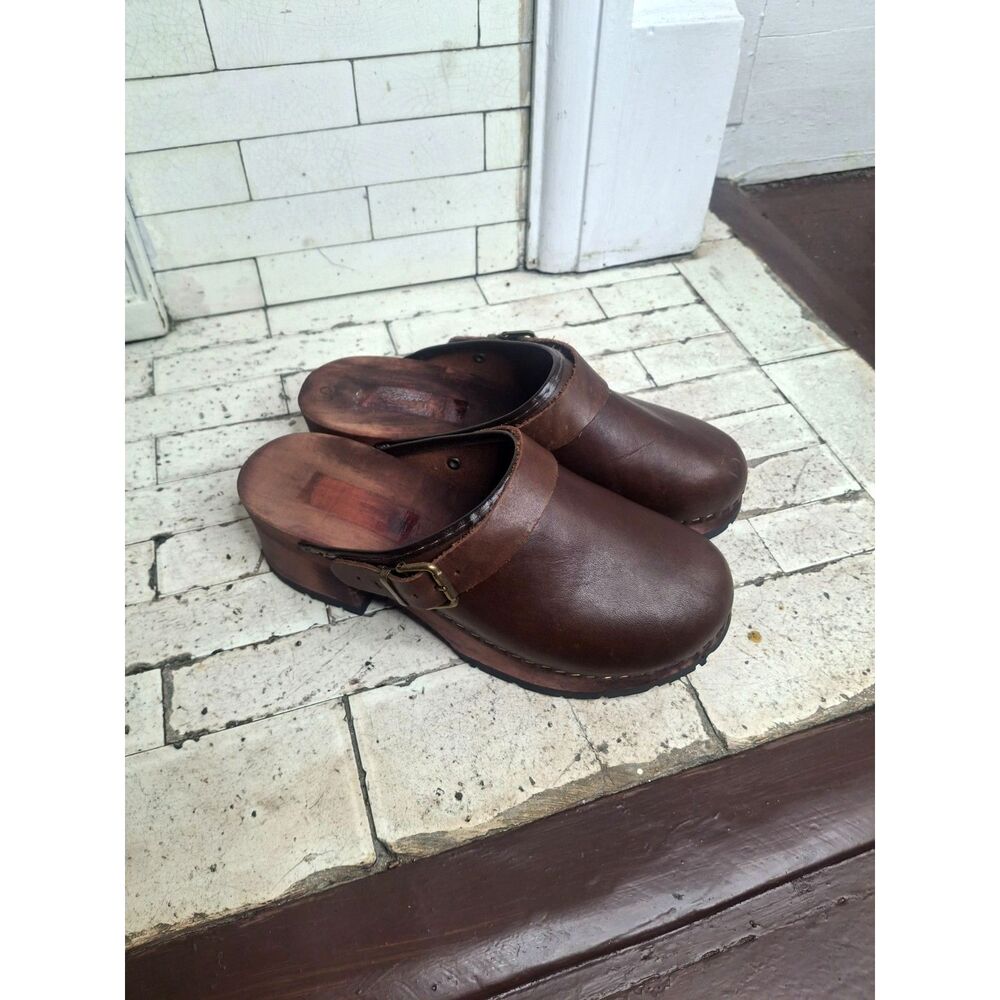 VintageDansko Ingrid WoodClogs Shoes 6 Brown Leather ConvertibleStrap Whimsigoth